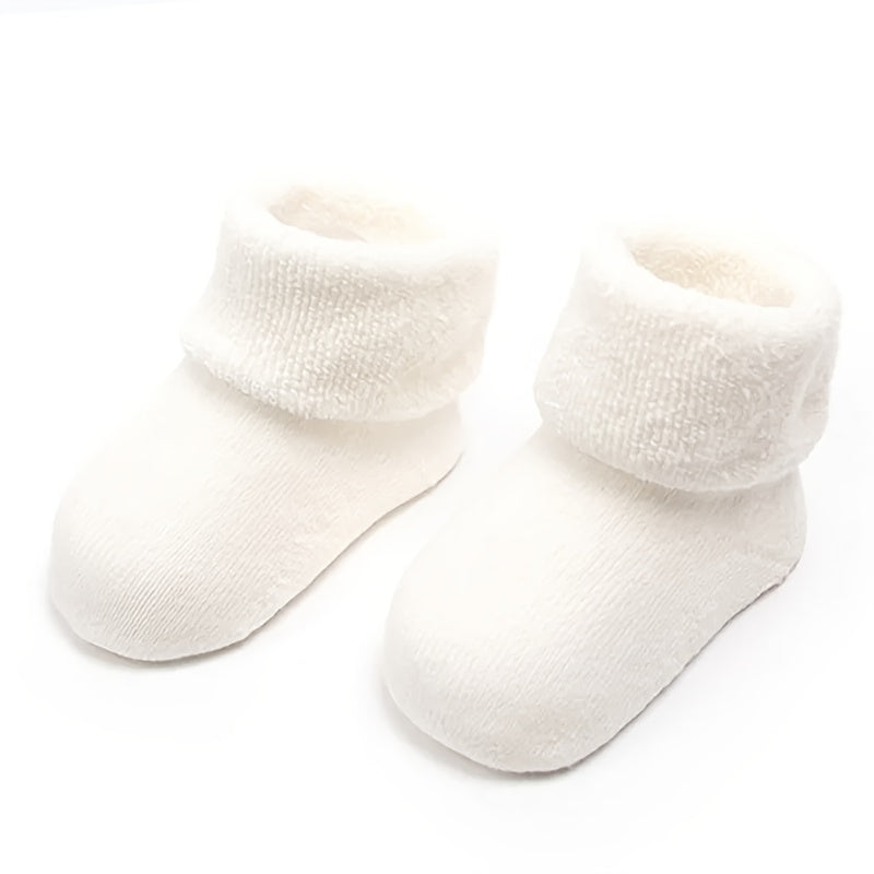 [Chaussettes bébé hiver] 5 Paires de Chaussettes Épaisses Mi-Mollet à — Monptitlou