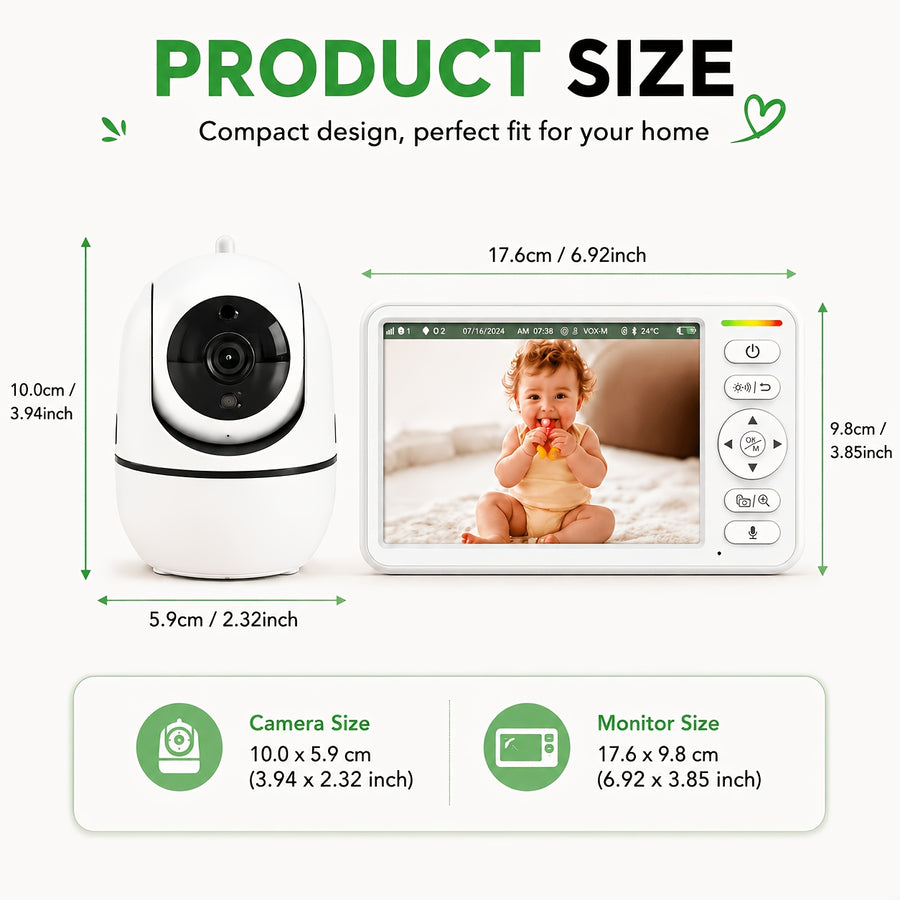 Moniteur Vidéo Sans Fil Caméra 720P Écran 6 pouces Audio Bidirectionnel — Monptitlou