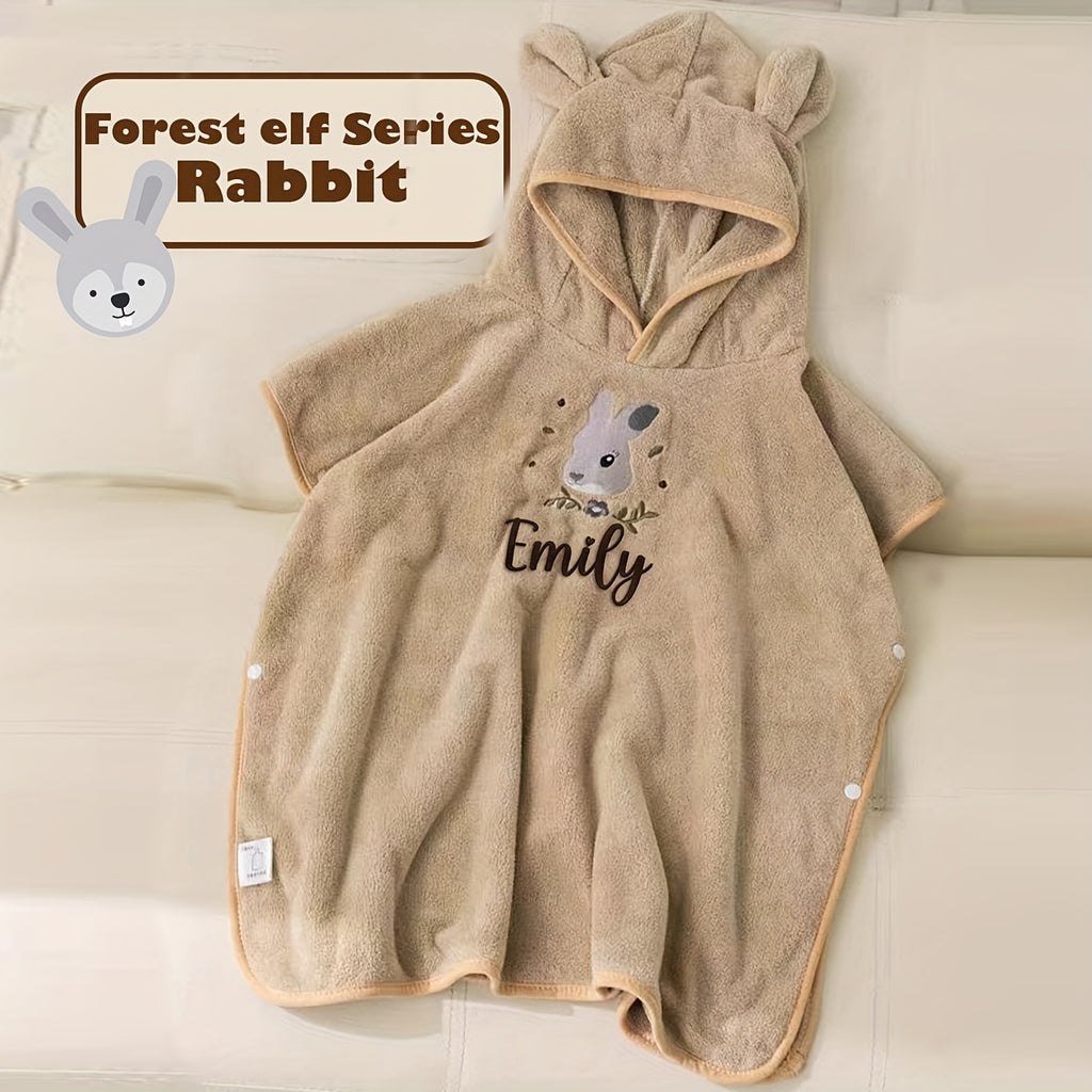 [Cadeau enfants brodé] 1 pc Cape de bain pour tout-petit avec nom brodé — Monptitlou