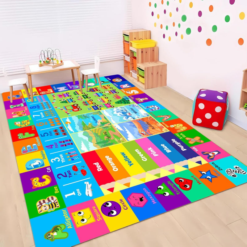 950G/M2 Tapis d'éveil en velours antidérapant et lavable avec motif ABC — Monptitlou