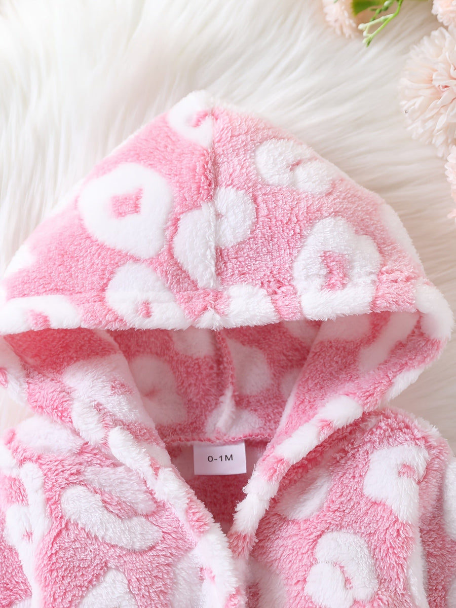 Haut à capuche unisexe pour bébé, imprimé léopard, automne et hiver — Monptitlou
