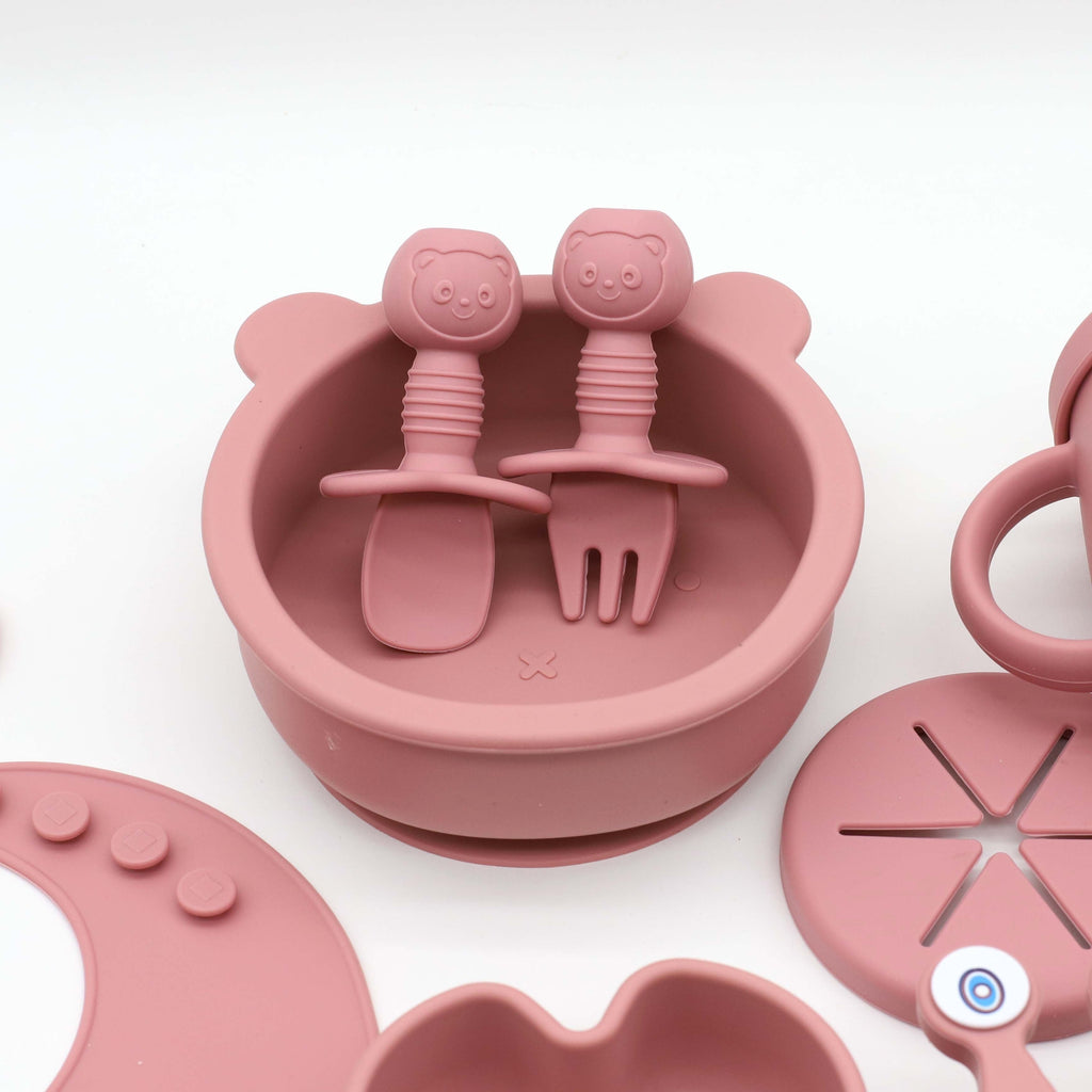 Ensemble de couverts cuillère et fourchette courte pour alimentation — Monptitlou