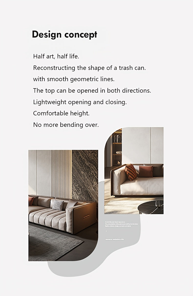 Poubelle ronde au design minimaliste, panier à papier — Monptitlou