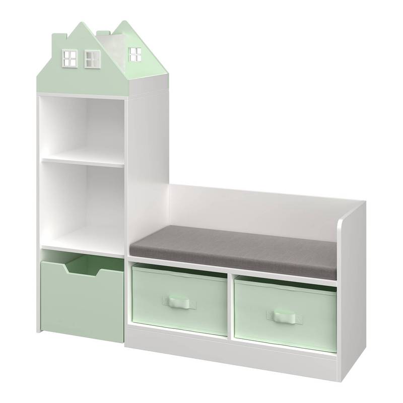 Banc Vipsali pour Enfants avec Étagère au Design Maison — Monptitlou