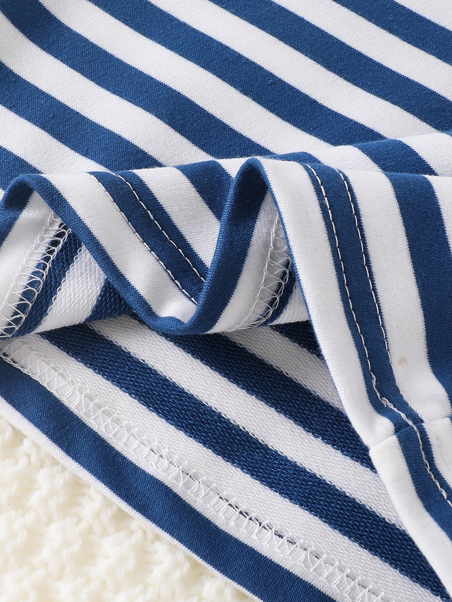 Ensembles en denim pour garçons : chemise rayée avec poche ours — Monptitlou