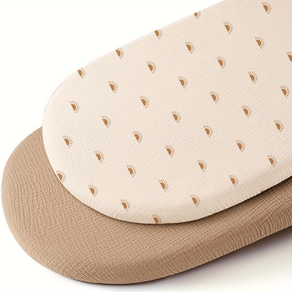 Draps de berceau ajustés en mousseline pour bébé fille garçon — Monptitlou