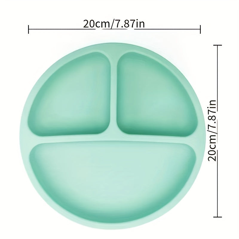 Assiettes à ventouse pour bébés, en silicone avec couvercle — Monptitlou