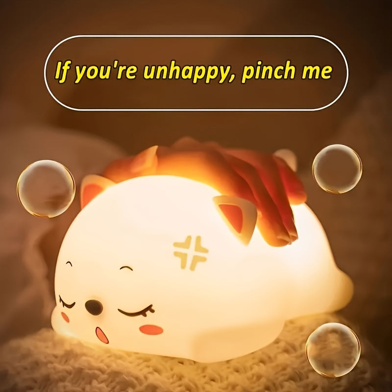 Veilleuse Chat Mignon, Lampe LED en Forme de Chat Endormi — Monptitlou