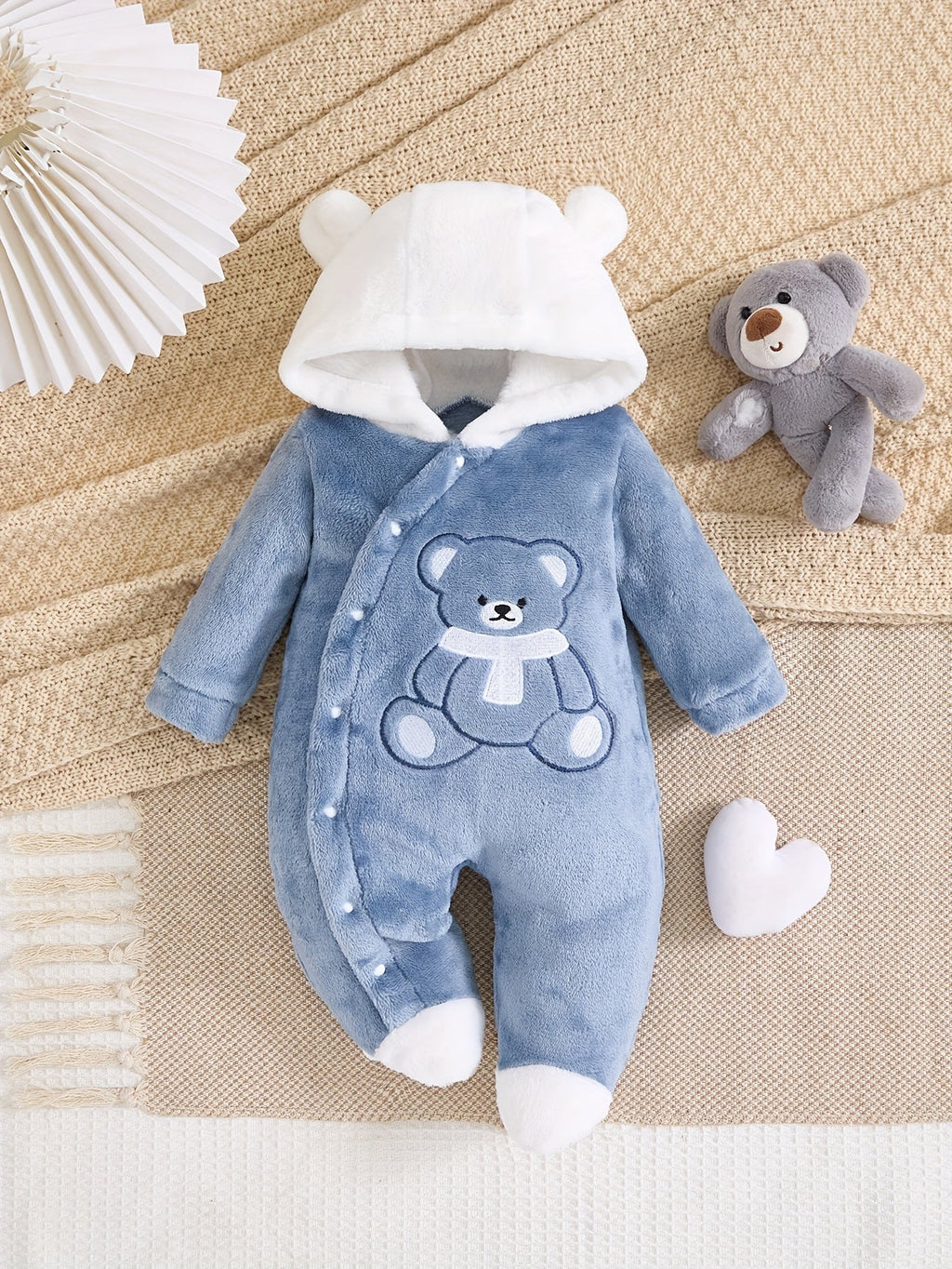 Vêtements pour tout-petits garçons, barboteuse pour bébé automne et hiver, épaisse et chaude, mignon écharpe, appliqué o
