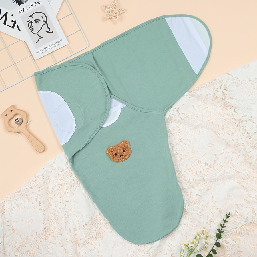 Ensemble Bébé Pure : Doublure et Bonnet, Motif Ours — Monptitlou