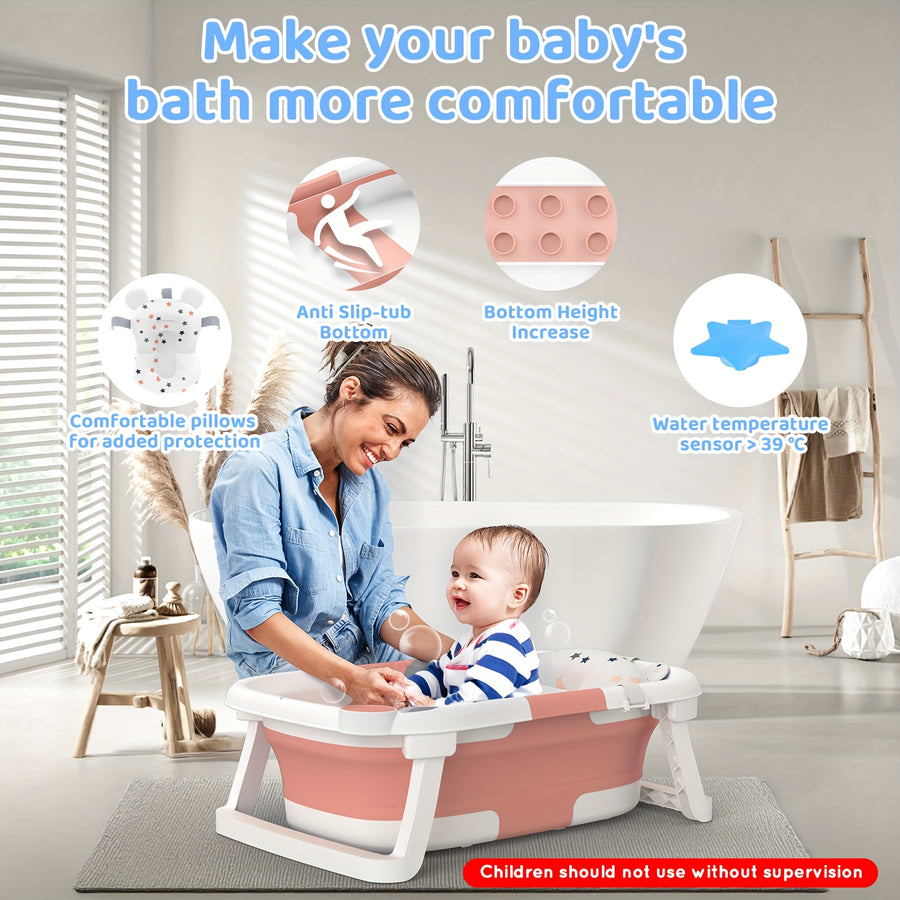 Baignoire pliable pour bébé avec coussin moelleux — Monptitlou