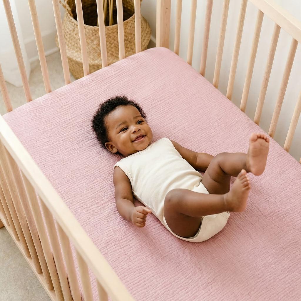 Draps de berceau en mousseline Étoile endormie — Monptitlou