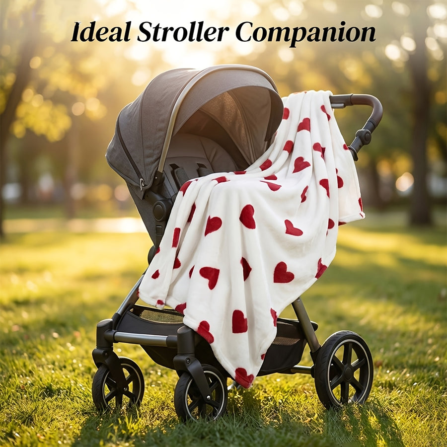 1 couverture pour bébé à motif de cœur — Monptitlou