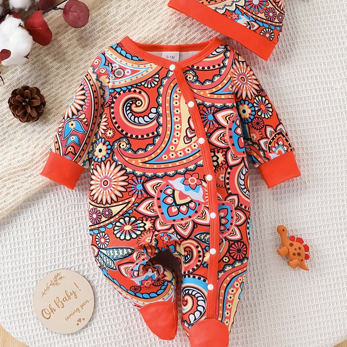 Bodies pour bébé, motif cachemire mignon imprimé intégralement — Monptitlou Image