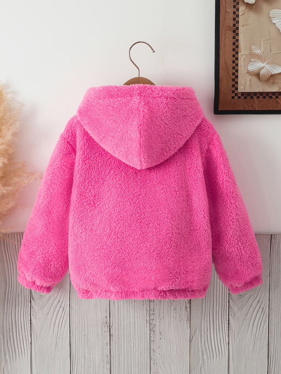 Veste cardigan zippée à capuche à manches longues réversible — Monptitlou