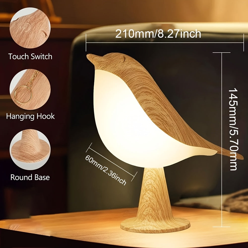 Petite Lampe de Nuit Oiseaux, Lampe de Table Rechargeable à Contrôle — Monptitlou