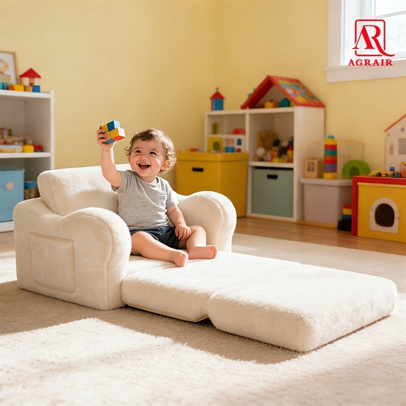 Canapé-lit pliable 2 en 1 pour enfants, tissu flanelle doux — Monptitlou