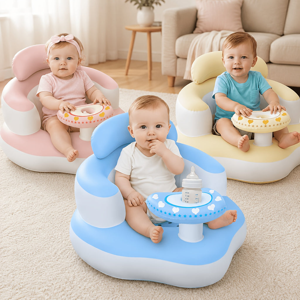 Siège gonflable pour bébé avec plateau amovible et dossier soutenant — Monptitlou