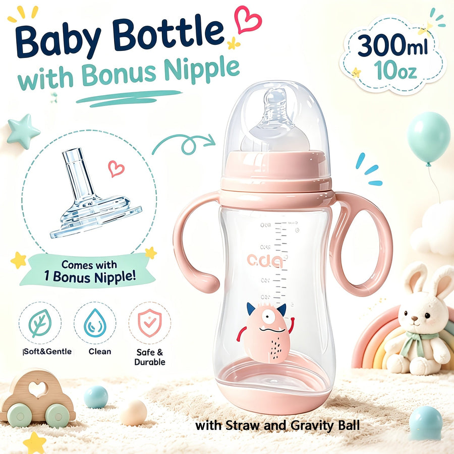 (1 bouteille et 1 tétine droite) bouteille bébé 300 ml grande capacité — Monptitlou