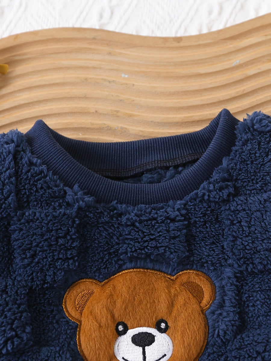 Ensemble chaud en peluche d'automne/hiver pour garçon — Monptitlou
