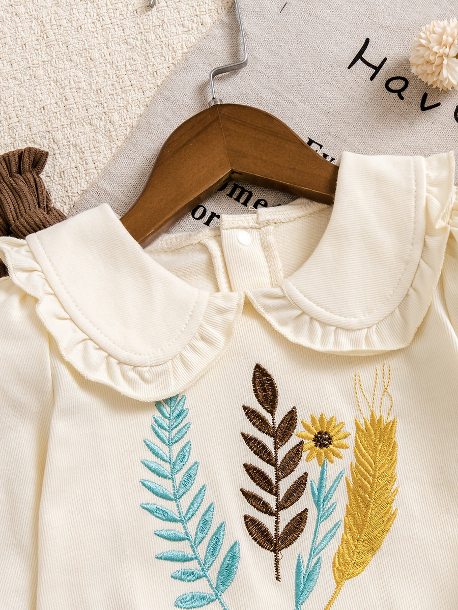 Ensemble bébé fille design rétro littéraire : haut à manches longues — Monptitlou