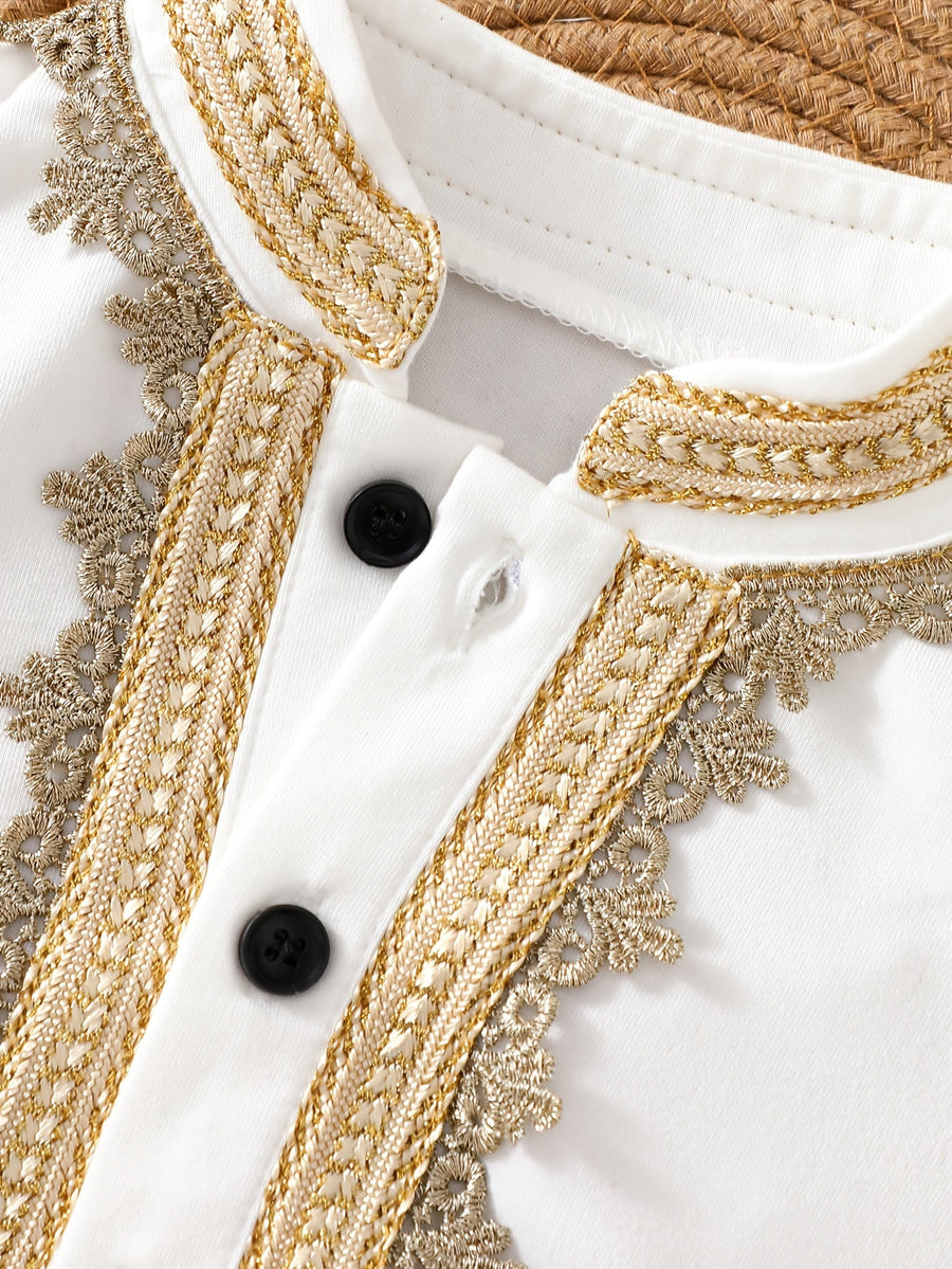 Bébé Garçon Printemps Automne Moyen-Orient Platine Dentelle Style — Monptitlou