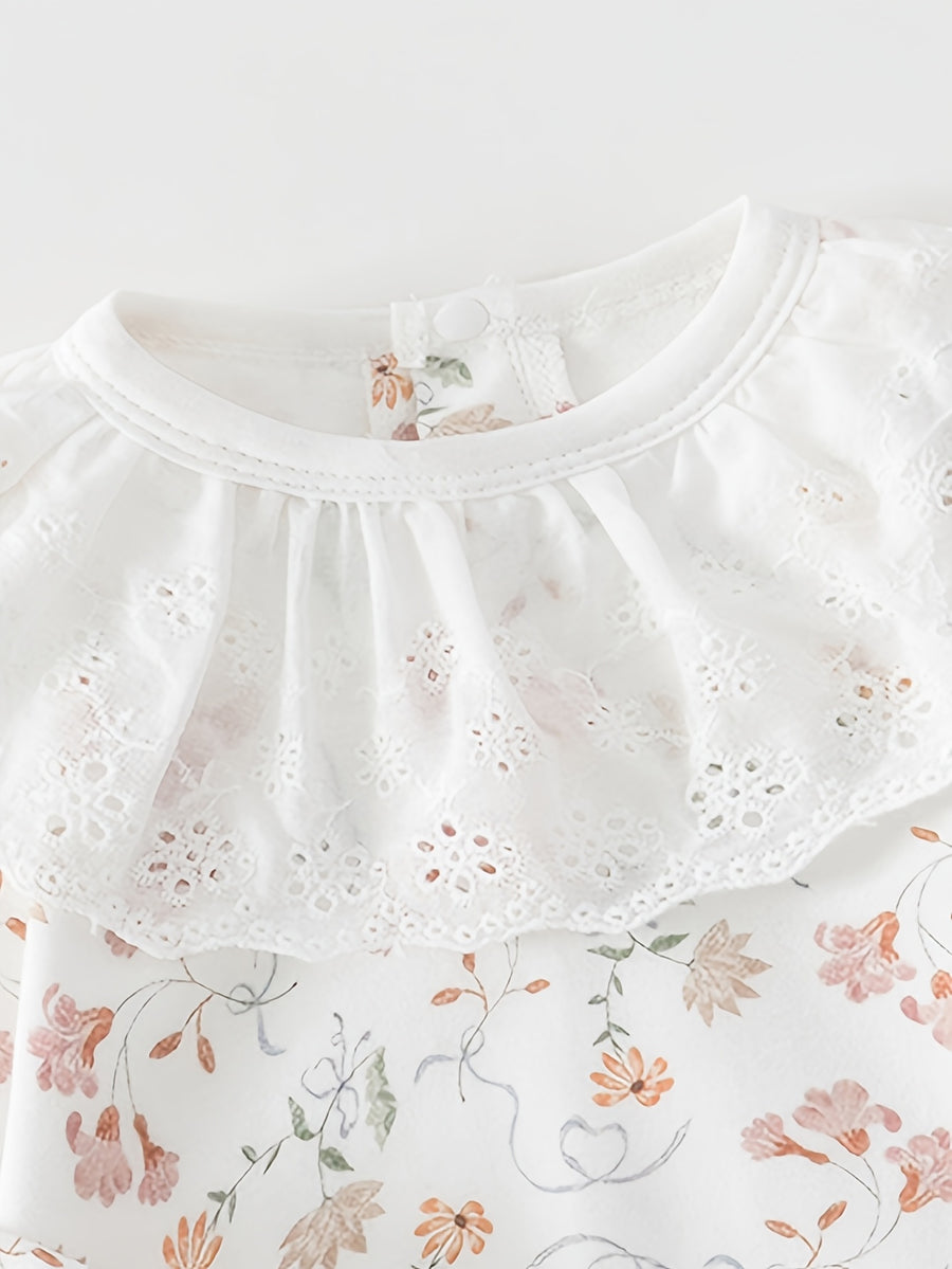 Nouvelle Arrivée Printemps Barboteuse à Manches Longues en Pur Coton — Monptitlou