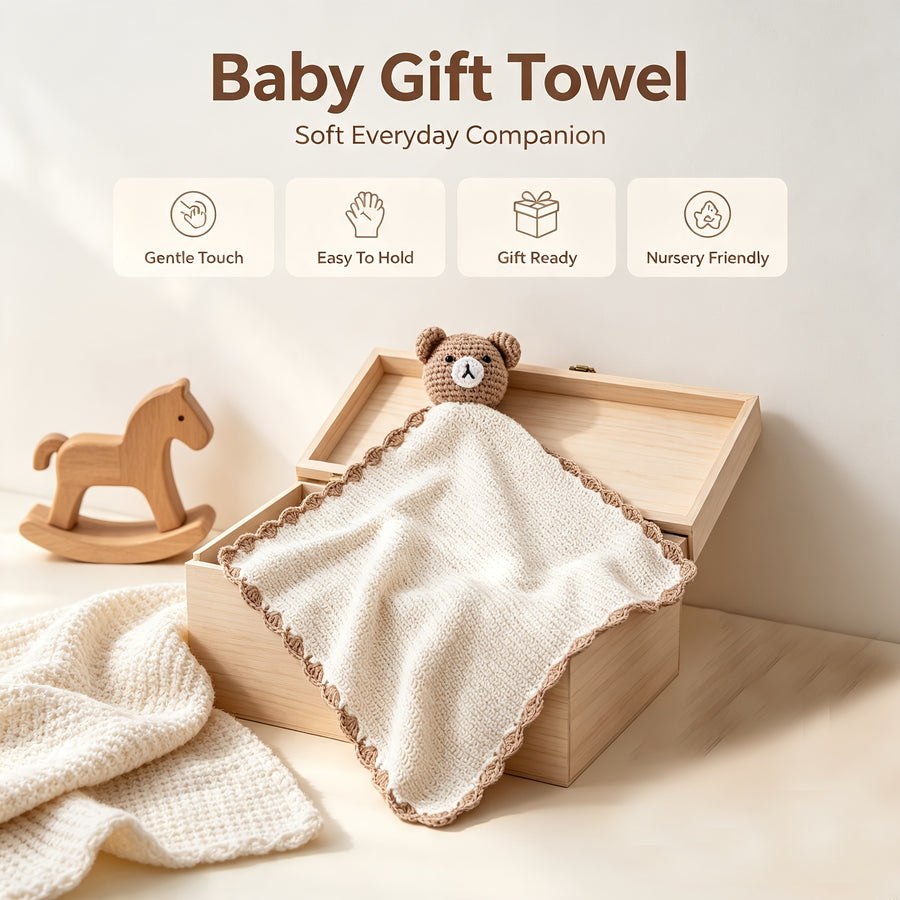 Serviette pour bébé avec motif de dessin animé apaisant — Monptitlou