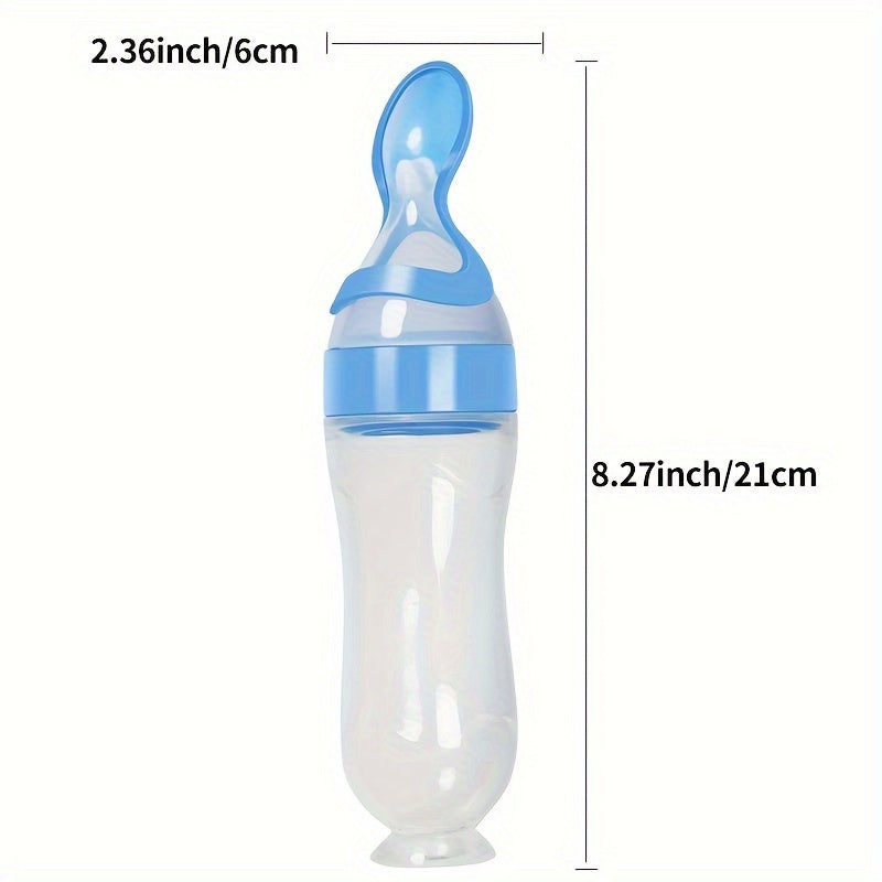 Tétine d'alimentation pour bébé en silicone avec cuillère et ventouse — Monptitlou