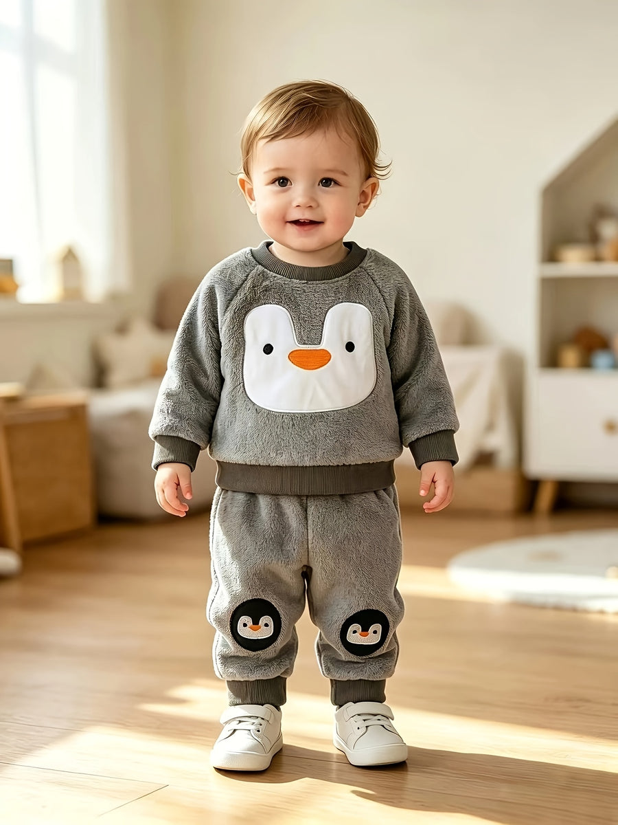 Ensemble sweat-shirt pull en peluche et pantalon de survêtement pour — Monptitlou