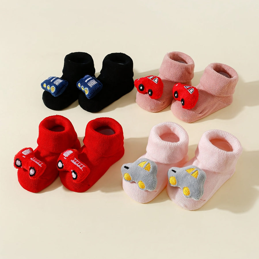 Paires de chaussettes bébé adorables 3D en couleurs polyvalentes noir — Monptitlou