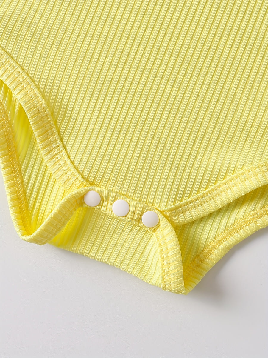 Ensemble 3 pièces pour bébé fille : barboteuse à bretelles — Monptitlou