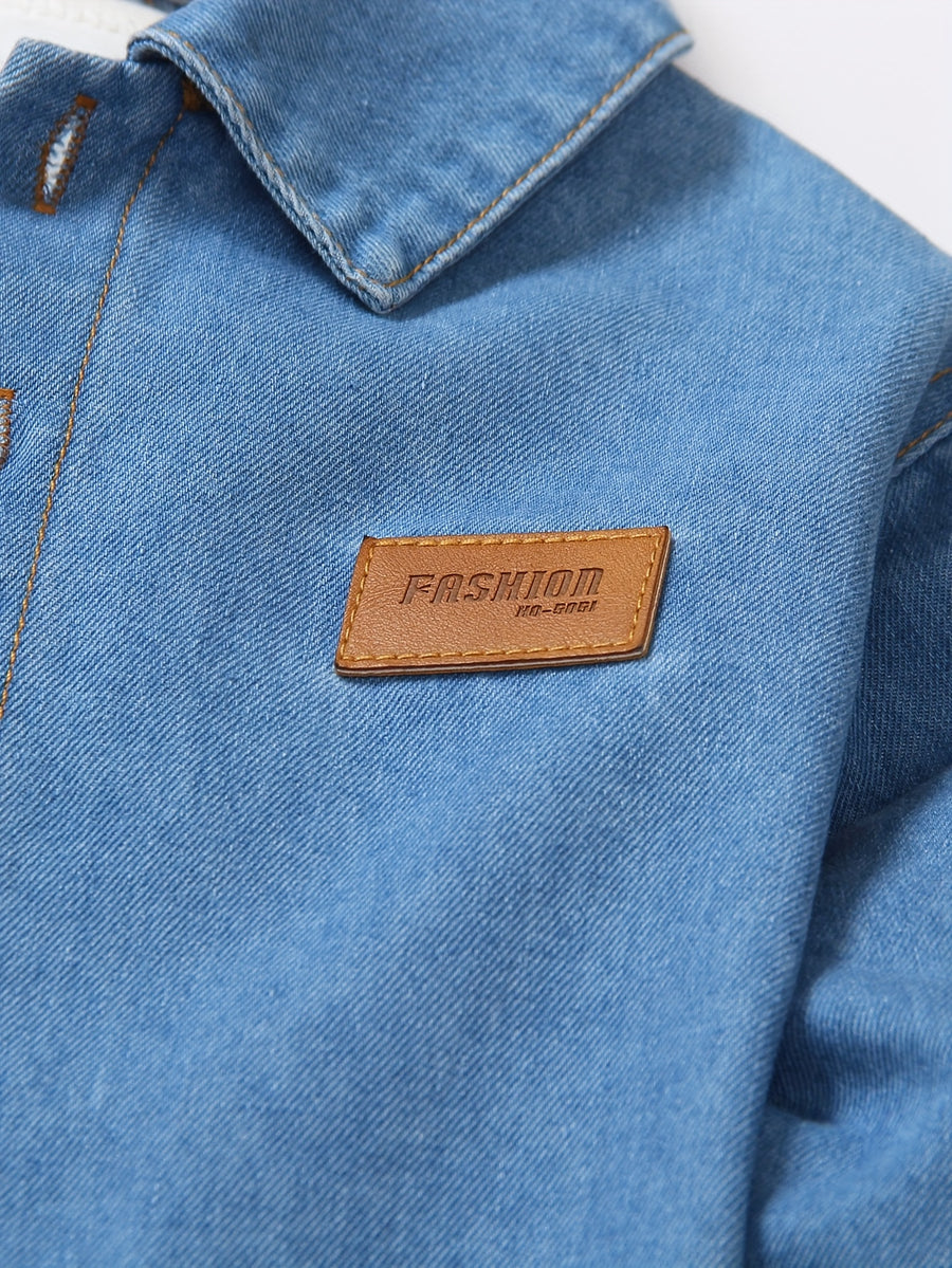 1 Ensemble Jeune Denim Manches Longues et Pantalon Long : Comprend une — Monptitlou