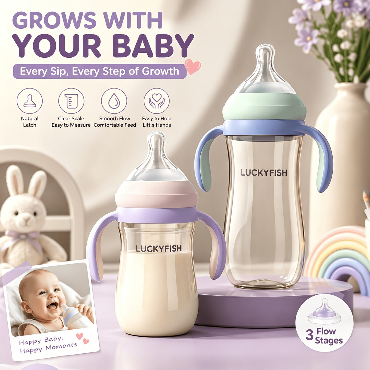 Biberon pour bébé avec poignée — Monptitlou Image