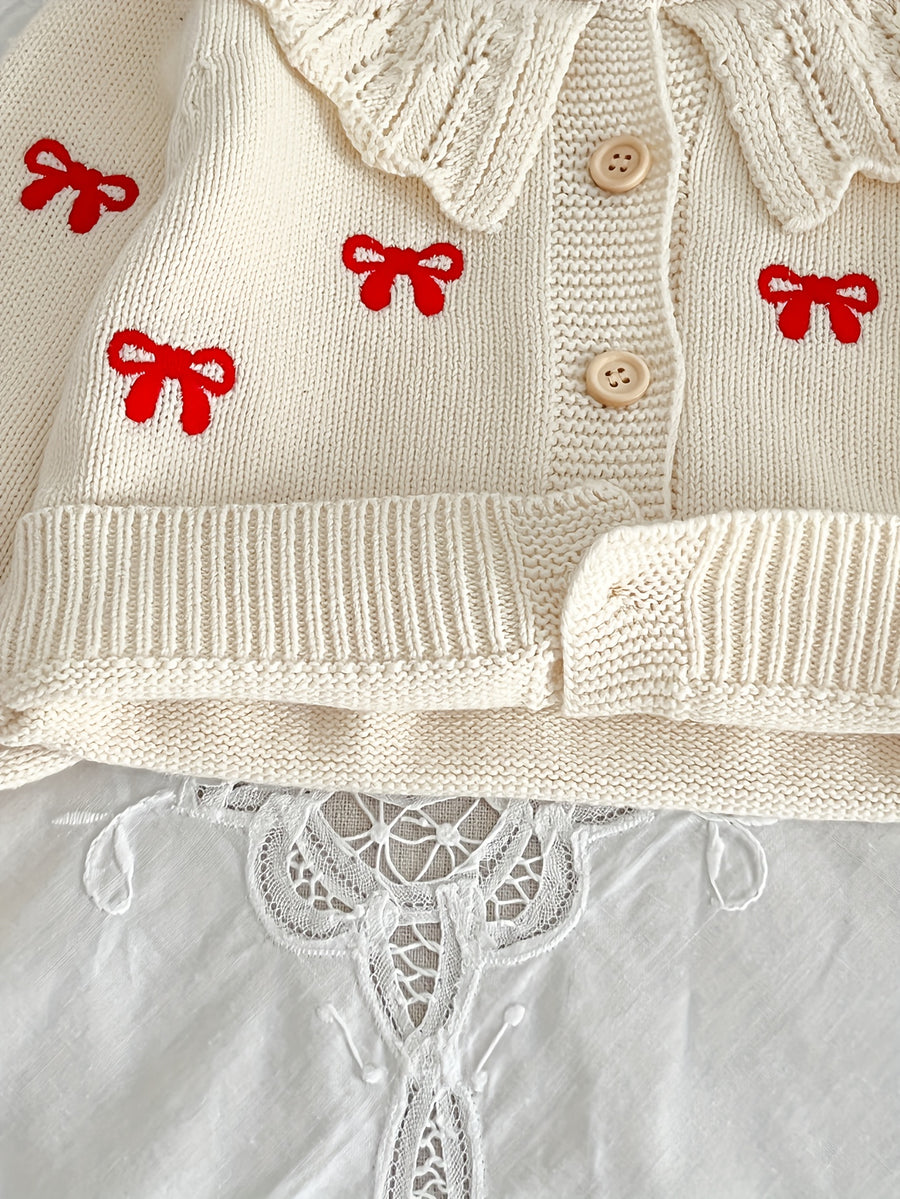 [Cardigan bébé fille] Cardigan tricoté pour bébé fille — Monptitlou