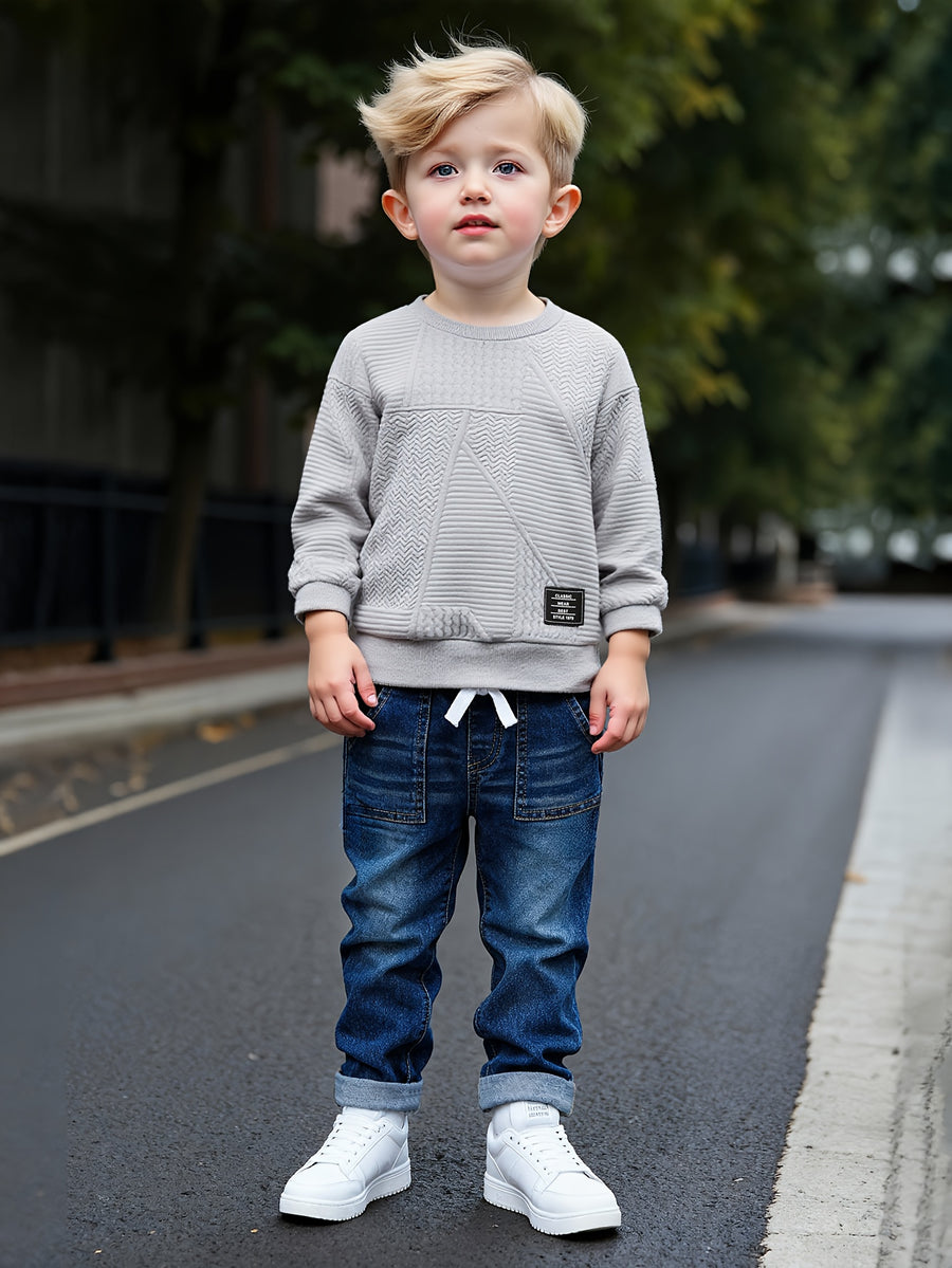 Ensemble sweat à capuche et jean pour garçon, 2 pièces — Monptitlou