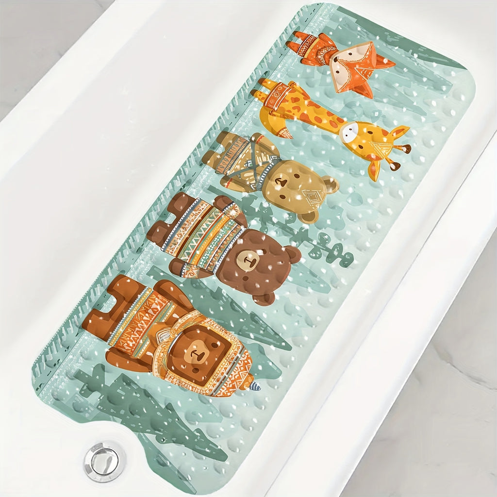 1 tapis de bain pour baignoire, motif animaux de la forêt — Monptitlou