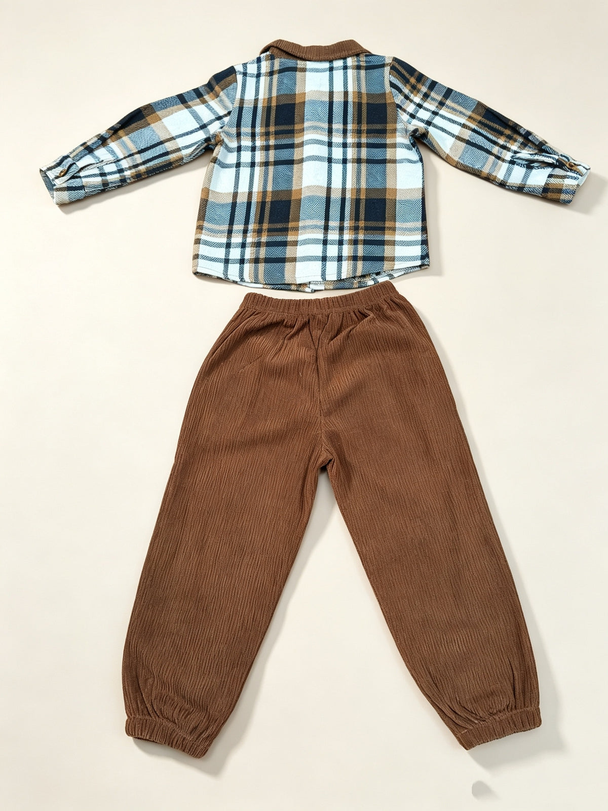 Nouveau ensemble rentrée scolaire automne-hiver pour garçons : chemise — Monptitlou Image