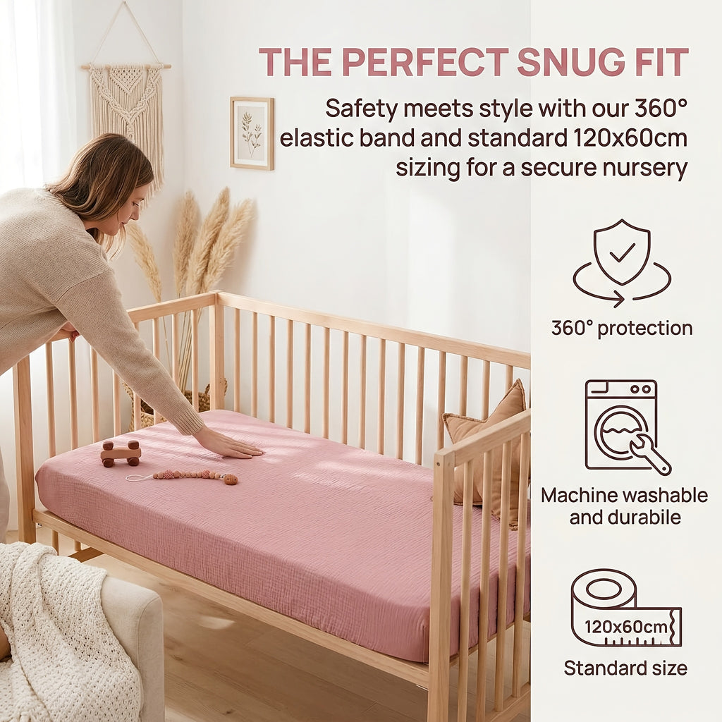 Draps de berceau en mousseline Étoile endormie — Monptitlou