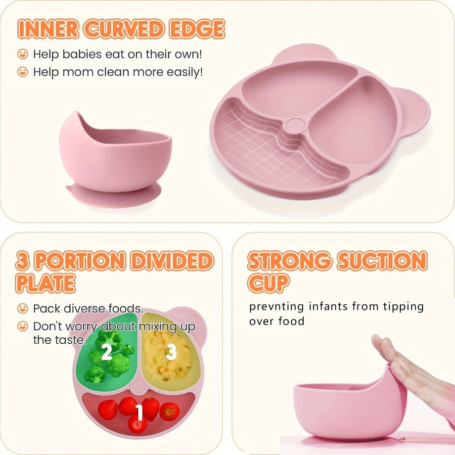 Ensemble d'alimentation pour bébé en silicone, 10 pièces — Monptitlou