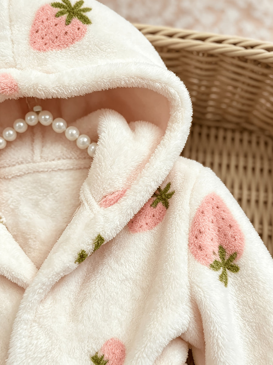 Peignoir à capuche pour enfants, Chemise de nuit d'hiver douillette — Monptitlou