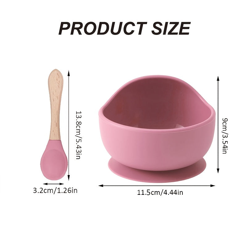 Bol et cuillère pour bébé, bol anti-dérapant à ventouse avec cuillère à — Monptitlou