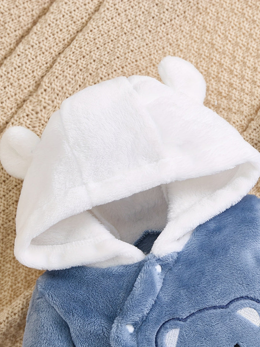 Vêtements pour tout-petits garçons, barboteuse pour bébé automne et hiver, épaisse et chaude, mignon écharpe, appliqué o