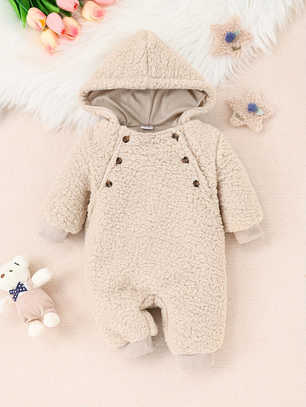 Combinaison chaude d'automne et d'hiver pour bébés filles et garçons — Monptitlou