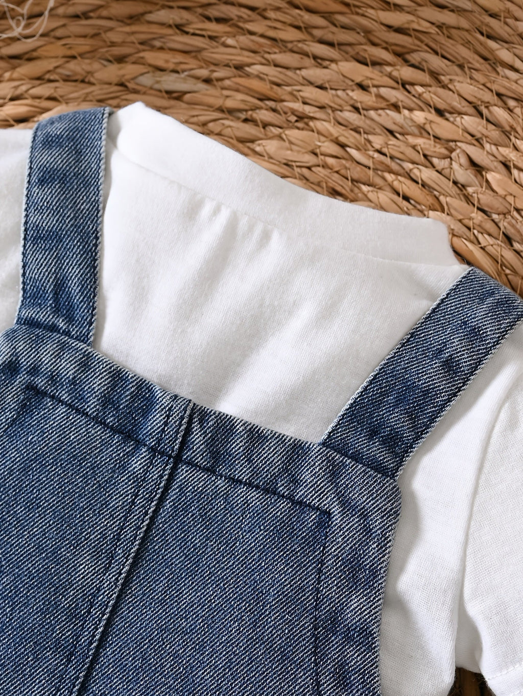 Salopettes en jean uni pour garçons avec poches — Monptitlou