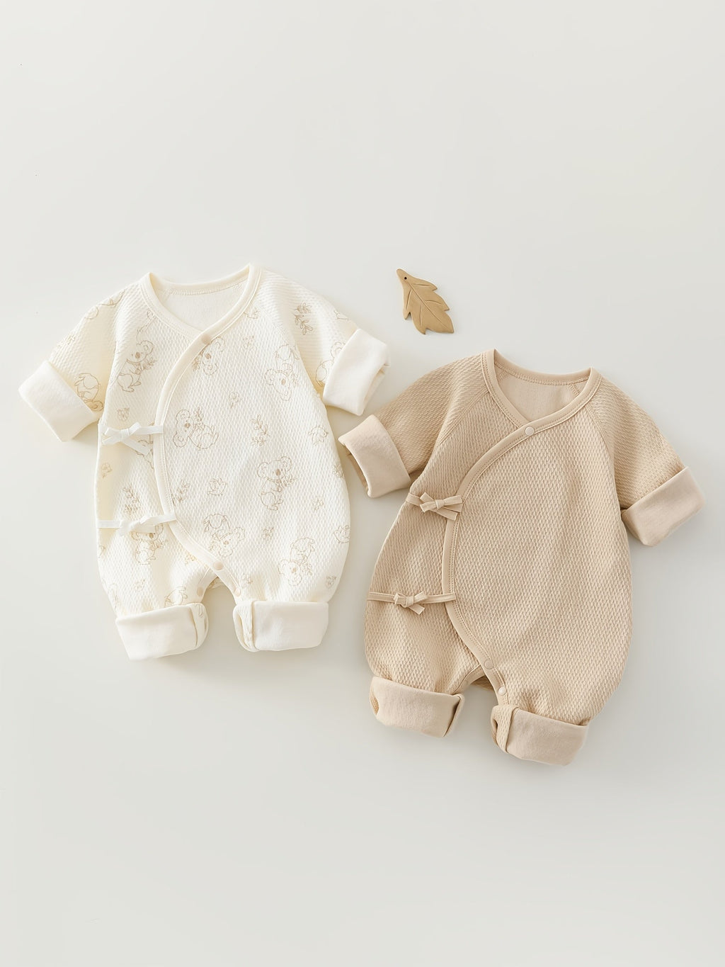 [Parfaite pour l'extérieur] 2 pcs Body bébé, Combinaison nouveau-né motif cartoon mignon, Confortable gigoteuse pour pri