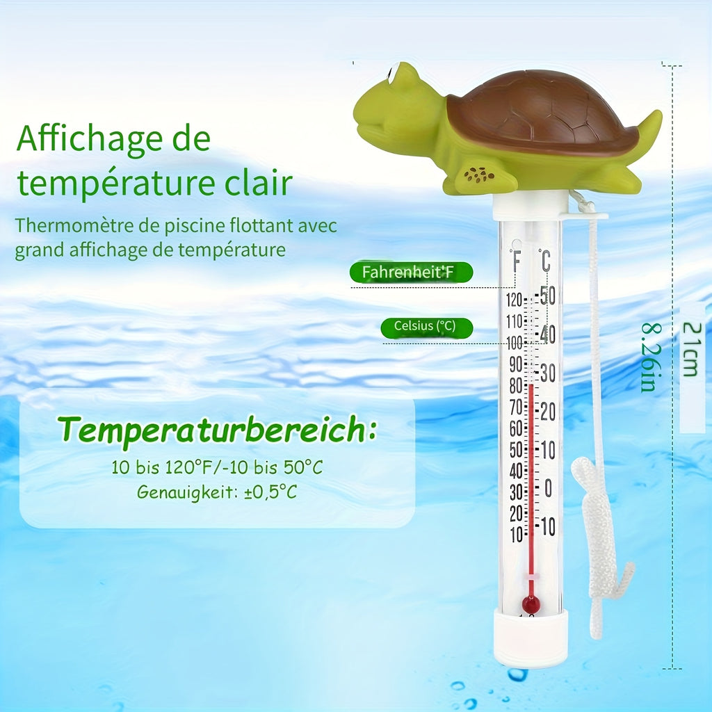Thermomètre de bain flottant avec cordon, modèle tortue — Monptitlou