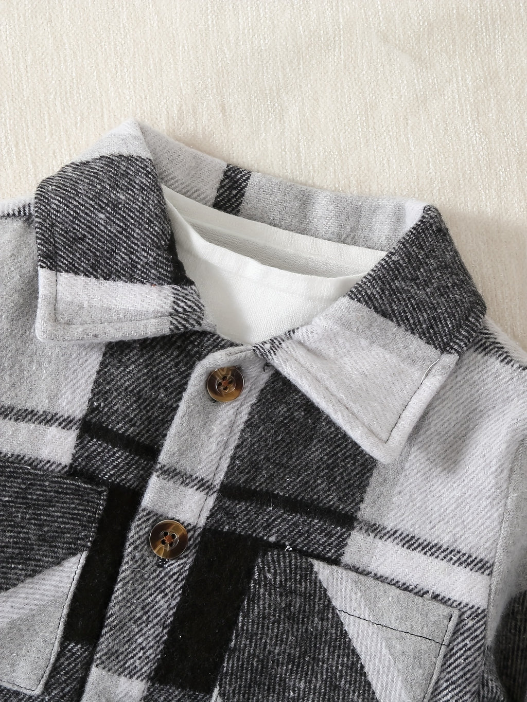Ensemble 2 pièces vichy veste à double poche et pantalon de sport pour — Monptitlou