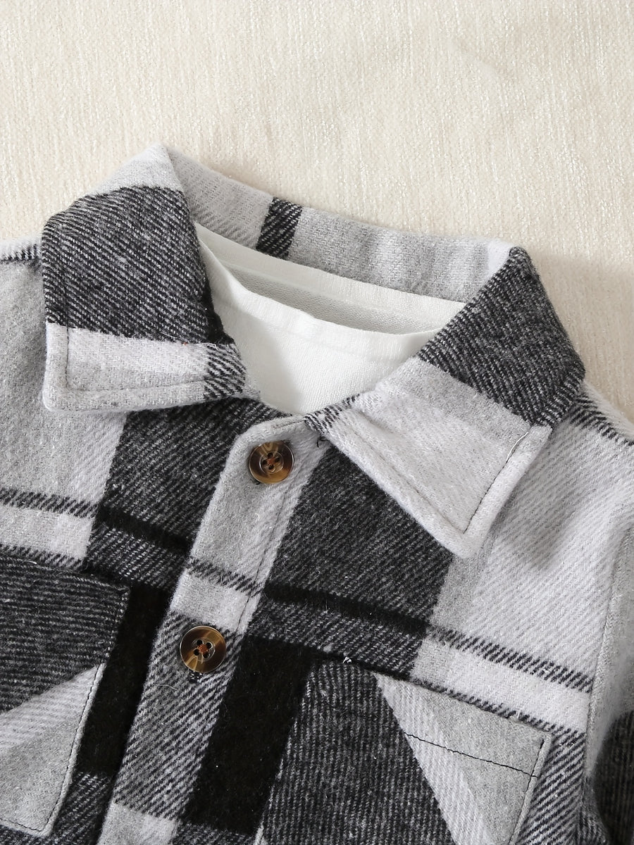 Ensemble 2 pièces vichy veste à double poche et pantalon de sport pour — Monptitlou