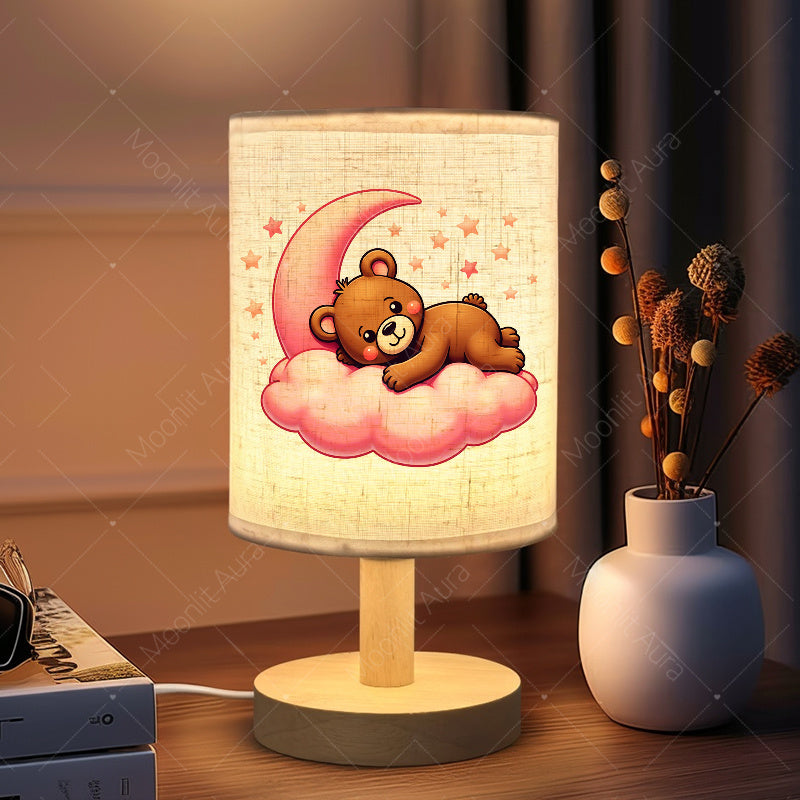 Veilleuse LED en tissu, Lampe de table, Lampe de bureau, Lampe LED — Monptitlou